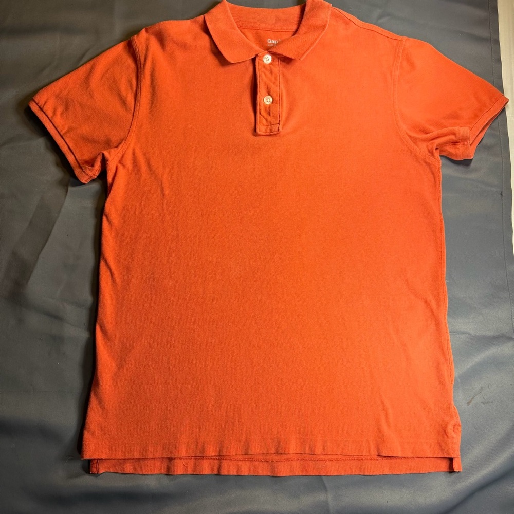 Gap Orange Polo Shirt Men’s Short Sleeve Casual Classic Fit SZ Sm